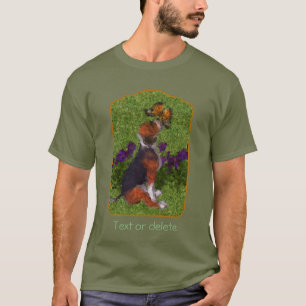 Beagle Puppy Butterflies Dog Art Personalized T-Shirt