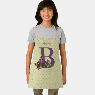 Beagle Puppy Butterflies Monogram Initial B Name Apron