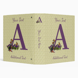 Beagle Puppy Butterfly Monogram Initial A Custom Binder
