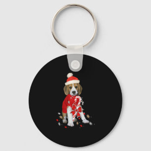 Beagle Puppy Christmas Baby Bodysuit Keychain