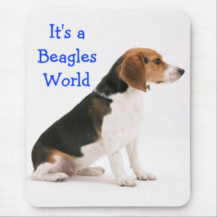 Beagle Puppy Dog Blue Love  - Beagles World Mouse Pad