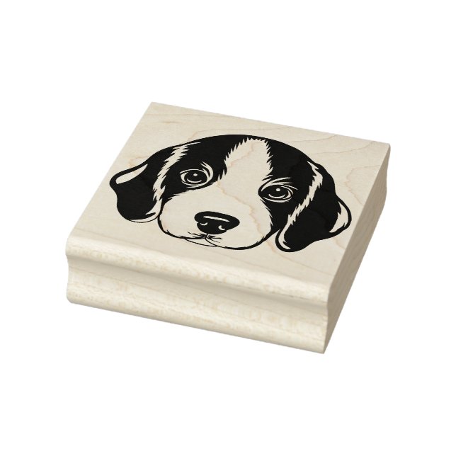 Beagle Puppy Face Dog Rubber Stamp (Stamp)
