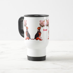 Beagle Puppy White Rose Cute Dog Personalized Travel Mug