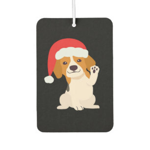 Beagle puppy with Santa's hat for dog lovers Overs Air Freshener