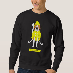 Beagle Rain Go Out Yellow Dog Puppy Black Sweatshirt