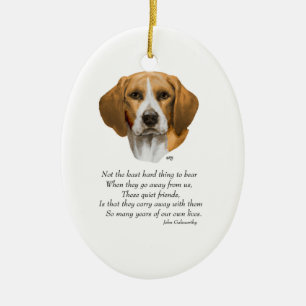 Beagle Rainbow Bridge Ceramic Ornament