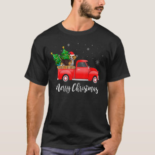 Beagle Red Truck Christmas Tree Xmas Dog T-Shirt