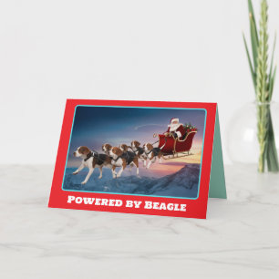 Beagle Reindeer Card