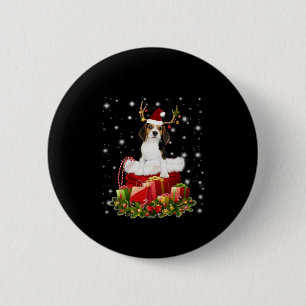 Beagle Reindeer Pressent Christmas Gift 2 Inch Round Button