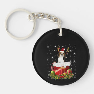 Beagle Reindeer Pressent Christmas Gift Keychain