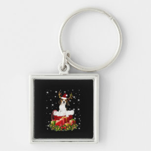Beagle Reindeer Pressent Christmas Gift Keychain