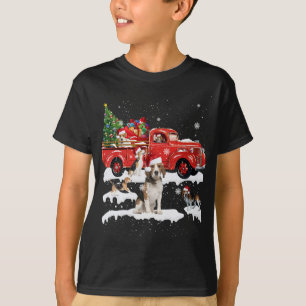 Beagle Riding Red Truck Merry Christmas X-mas Ugly T-Shirt