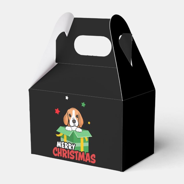Beagle Santa Dog Lovers Merry Christmas Xmas  Favor Box (Front Side)