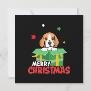 Beagle Santa Dog Lovers Merry Christmas Xmas  Invitation