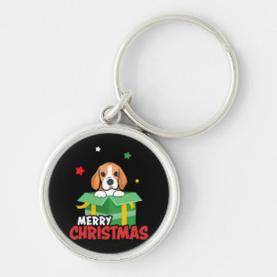 Beagle Santa Dog Lovers Merry Christmas Xmas  Keychain