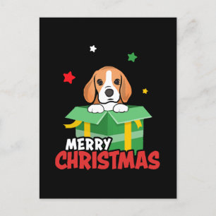 Beagle Santa Dog Lovers Merry Christmas Xmas  Postcard