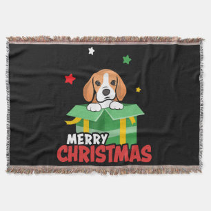 Beagle Santa Dog Lovers Merry Christmas Xmas Throw Blanket