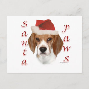 Beagle Santa Paws Holiday Postcard