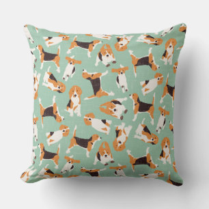 beagle scatter mint throw pillow