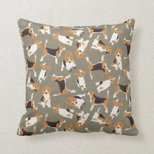 beagle scatter stone throw pillow