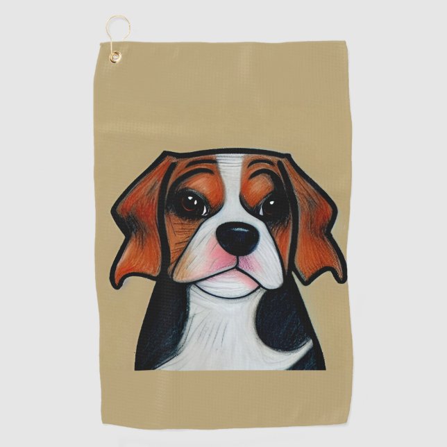 Beagle - Serviette de golf de dessin animé (Devant)