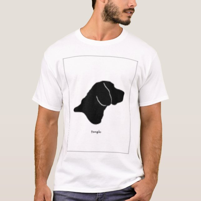 Beagle silhouette black and white T-Shirt (Front)