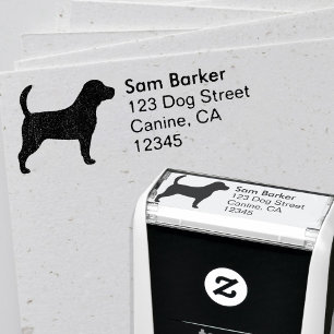 Beagle Silhouette Dog Lover's Return Address Self-inking Stamp