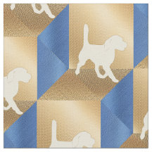 Beagle Silhouette on Brown and Blue Cubes