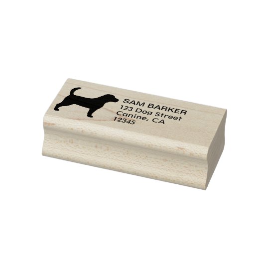 Beagle Silhouette Return Address Rubber Stamp