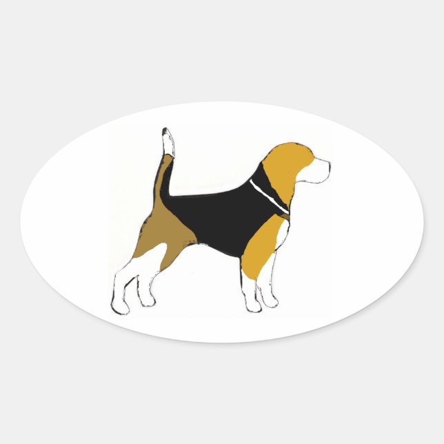 beagle silhouette    sticker (Front)