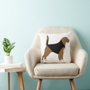 Beagle Silhouette Throw Pillow