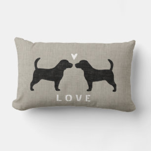 Beagle Silhouettes Love Lumbar Pillow