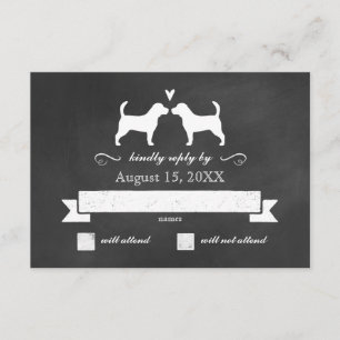 Beagle Silhouettes Mariage Réponse RSVP