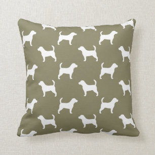 Beagle Silhouettes Pattern Throw Pillow