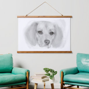 Beagle Sketch  Hanging Tapestry