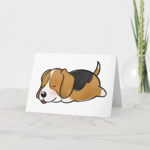 Beagle Sleeping Cartoon Card