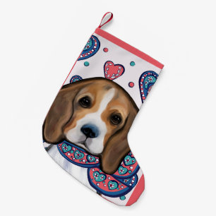 Beagle small christmas stocking