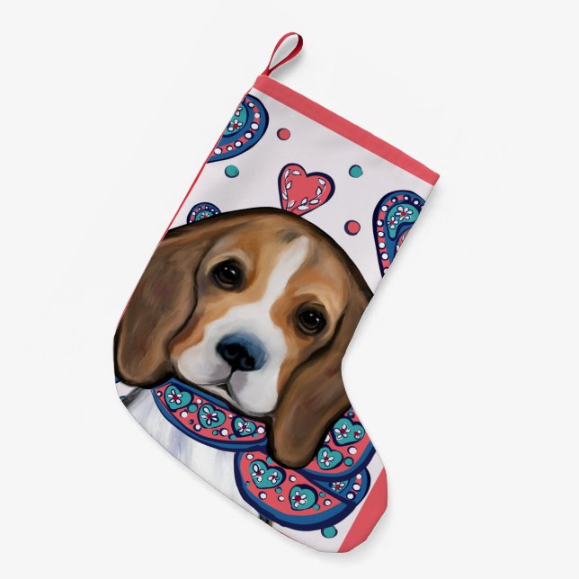 Beagle       small christmas stocking (Front (Hanging))