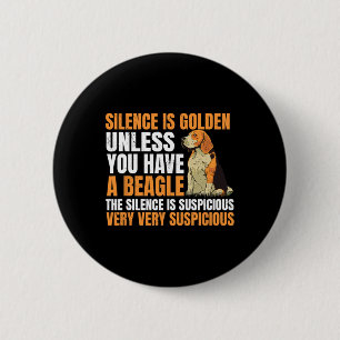 Beagle Small Scent Dog Hunting Pet Breeder Silence 2 Inch Round Button