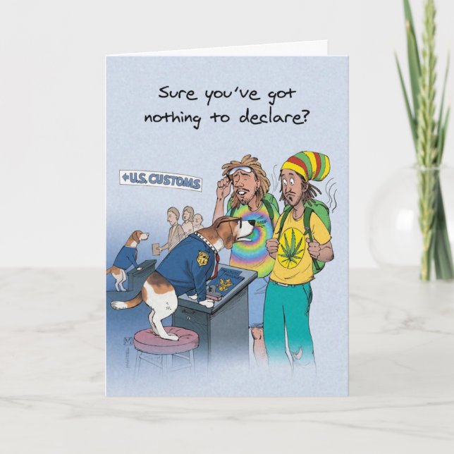 Beagle Sniffer - Funny Birthday Card (Front)