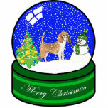 beagle snow globe photo sculpture ornament<br><div class="desc">cute holiday ornament</div>