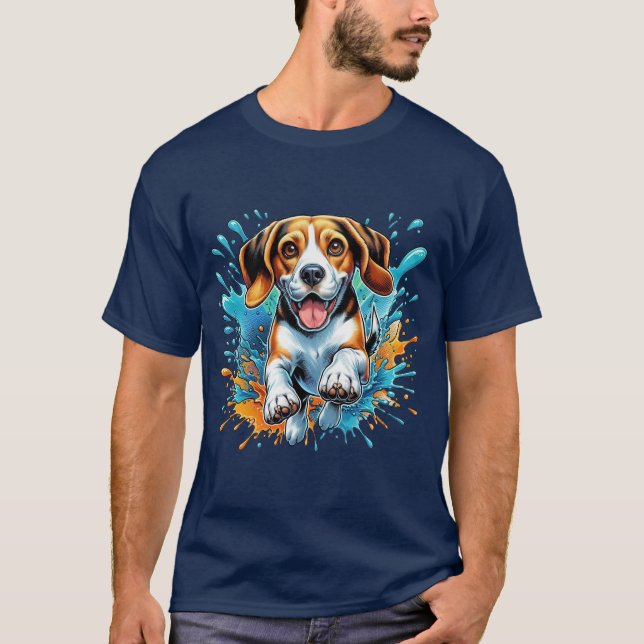 Beagle Splash of Colour T-Shirt (Front)