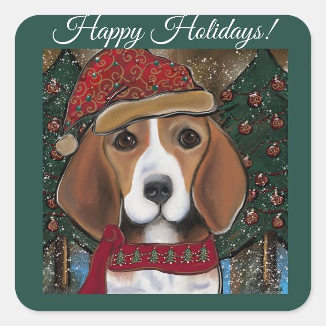 Beagle Square Sticker (Front)