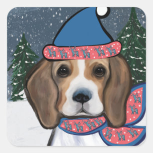 BEAGLE     SQUARE STICKER