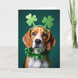 Beagle St Patricks Day Card