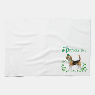 Beagle St Patricks Day Kitchen Towel