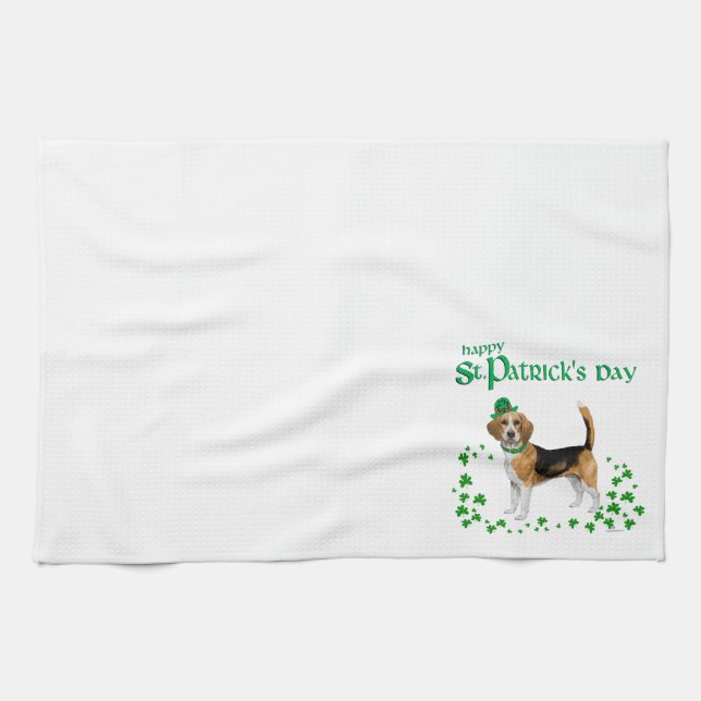 Beagle St Patricks Day Kitchen Towel (Horizontal)