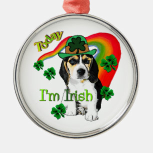 Beagle St Patrick's Day Metal Ornament