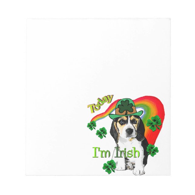 Beagle St Patrick's Day Notepad (Front)