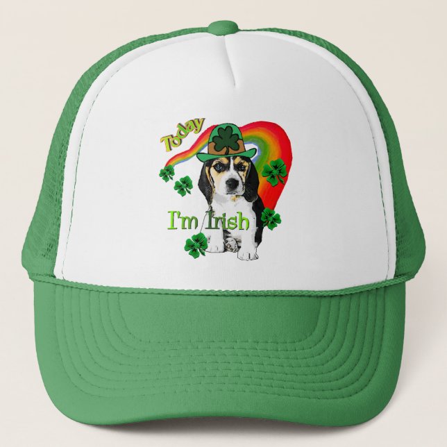 Beagle St Patrick's Day Trucker Hat (Front)
